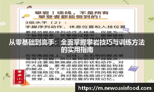 从零基础到高手：全面掌握攀岩技巧与训练方法的实用指南